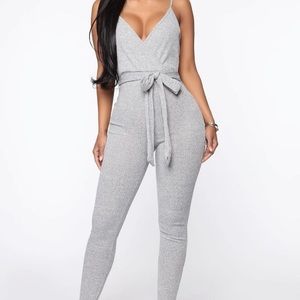 Fashion Nova grey jumpsuit